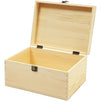 Unfinished Wood Box with Hinged Lid, Wooden Jewelry Box (10.75 x 8 x 5.75 In)