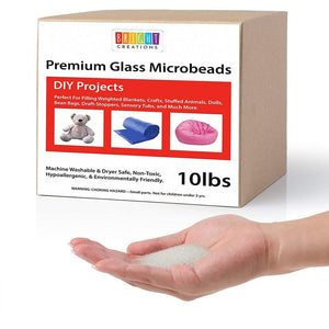 Tiny Glass Microbeads for Weighted Blankets, Pillows, Stress Balls (10 lbs)