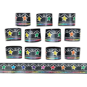 Magnetic Bulletin Board Borders with Stars for Classroom (12 Pieces)