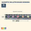 Magnetic Bulletin Board Borders with Stars for Classroom (12 Pieces)
