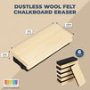Dustless Wool Felt Chalkboard Eraser for Classrooms (5 x 2.3 x 1.1 in, 6 Pack)