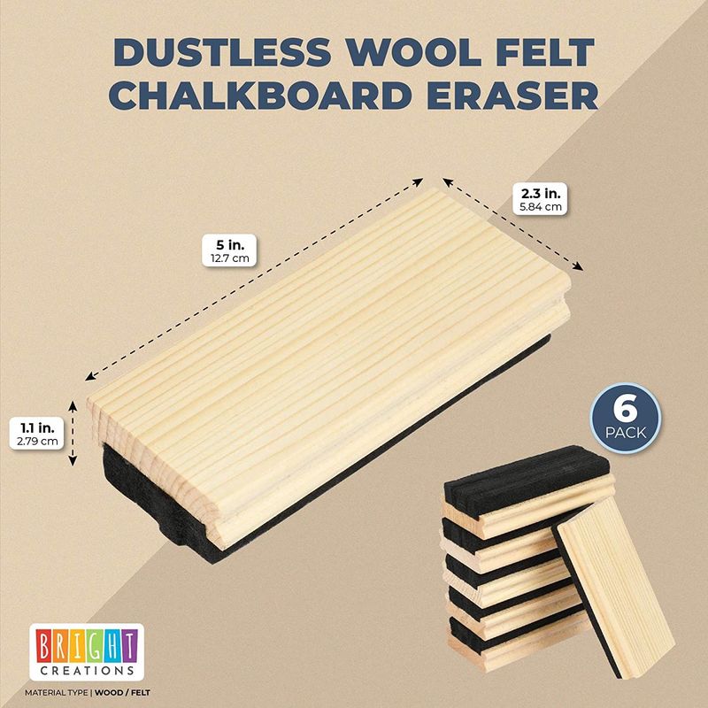 gsnma 12 Pack Chalkboard Erasers Premium Wool Felt Eraser Dustless