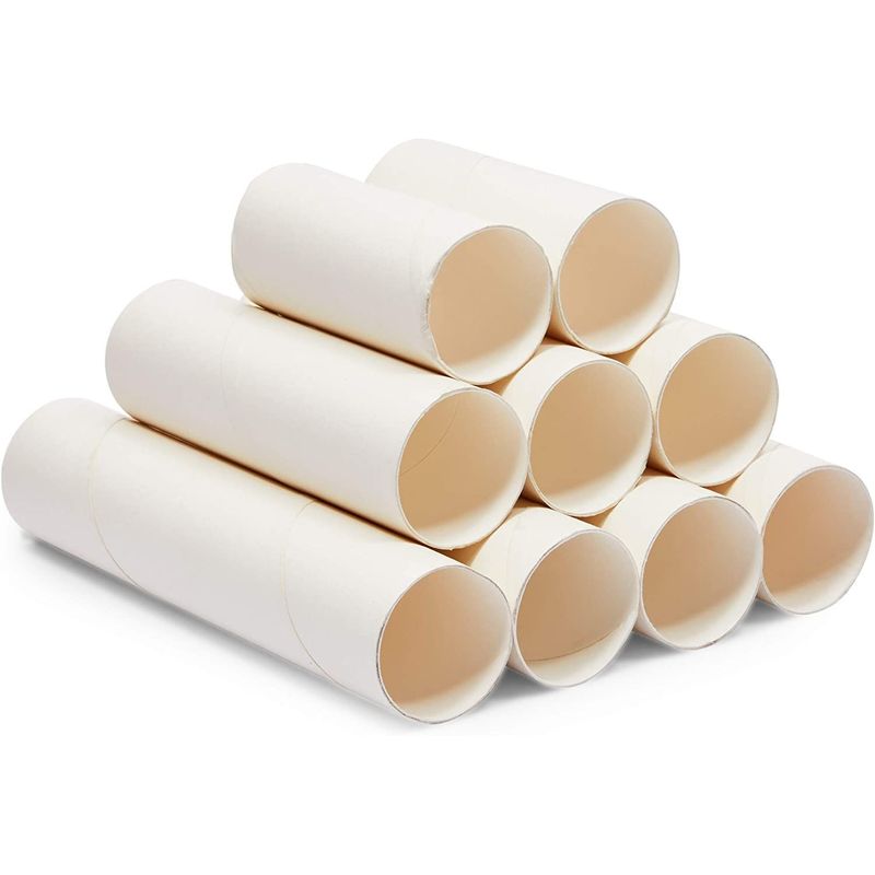 White Cardboard Tubes for Crafts, DIY Craft Paper Roll (3 Sizes, 36 Pack)
