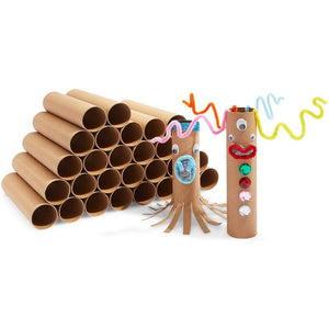Brown Cardboard Tubes for Crafts, DIY Craft Paper Roll (1.6 x 8 in, 30 Pack)