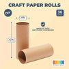 Brown Cardboard Tubes for Crafts, DIY Craft Paper Roll (1.6 x 4.7 in, 36 Pack)