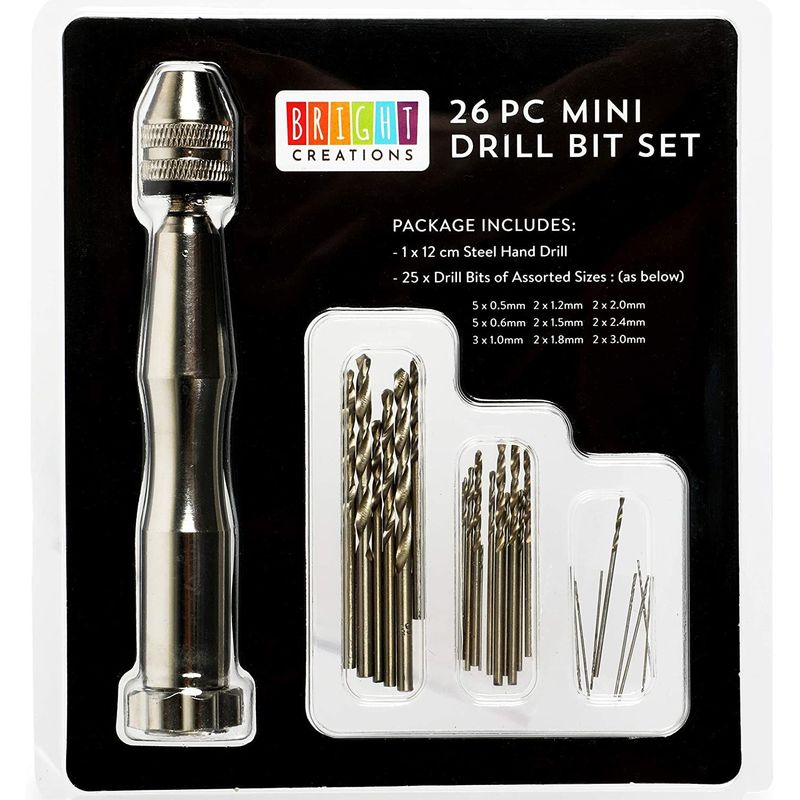 Mini Steel Hand Drill and Bits Set for DIY Jewelry, Crafts (26