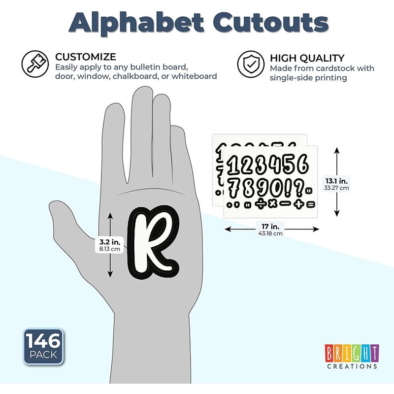 Alphabet Bulletin Board Letter Cutouts for Classroom (146 Pieces)