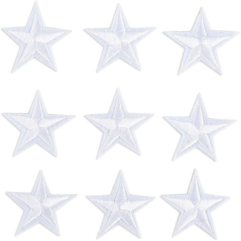 G-RUI 10pc/lot Glass Rhinestone Appliques for Clothes DIY sew on Star  Patches Appliques Sewing Accessories (White)…