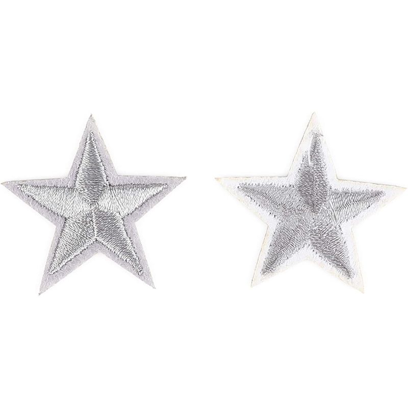  16PCS Star Iron on Patches, 4 Sizes Silver Star