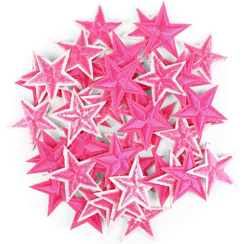 Sequin Star Applique Patch - Fuchsia, Pink Badge 1.5 (3-Pack