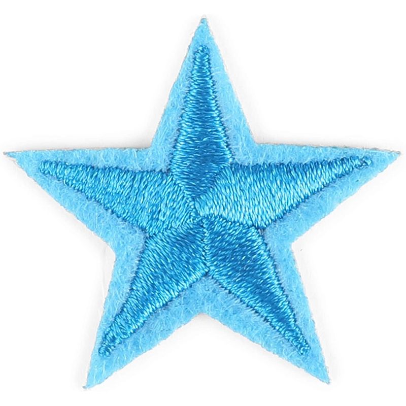 24 Pack Small Blue Star Embroidery Sequin Patches for Clothing