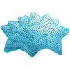 Small Blue Star Embroidery Sequin Patches for Clothing, Iron On Sewing Applique (3.3 in, 24 Pack)