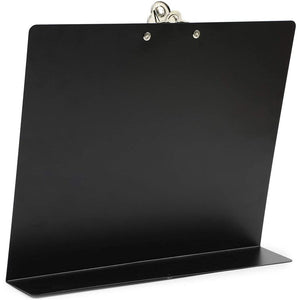 Magnetic Standing Metal Clipboard, Large Easel Document Holder (11.2 x 9.8 in, Black)