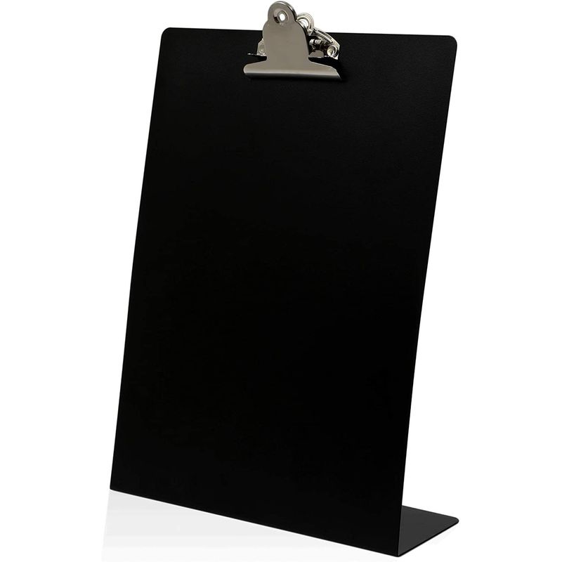 Magnetic Standing Clipboard, Black Easel Document Holder (Letter Size)