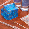 Blue Glitter Epoxy Resin, Hardener, and Tools for Jewelry Making (18 oz, 8 Pieces)