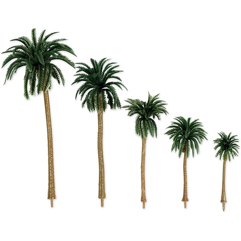 Miniature Model Palm Trees for Dioramas, DIY Crafts (5 Sizes, 15 Pieces)