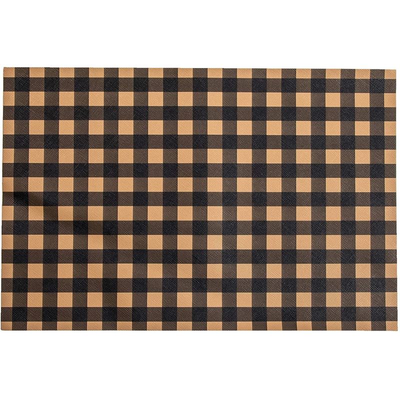 Plaid Faux Leather Sheets for Earring Making and Crafts, Canvas Backed (8 x 12 in, 12 Pieces)