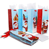 Santa Christmas Gift Bags, Wine Bag with Tissue Paper (5 x 13.6 x 4 in, 12 Pack)