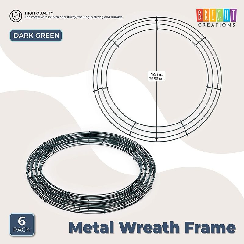 Round Metal Floral Wire Wreath Frame for Christmas (14 Inches, 6 Pack) –  BrightCreationsOfficial