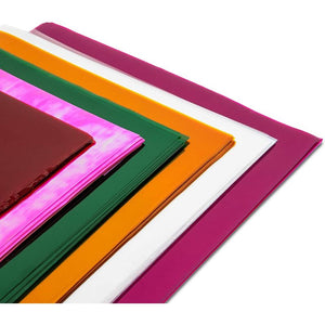 Cellophane Gift Wrapping, 6 Clear Colors (8 in x 8 Ft, 6 Pack)