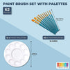 12 Palettes and 50 Brushes for Acrylic Painting, Arts and Crafts Supplies (62 Pieces)