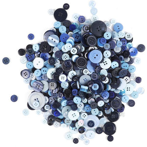 Blue Buttons with 2 and 4 Holes for Sewing Supplies (700 Pack)