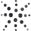 Black Buttons for Crafts Bulk, 2 and 4 Holes for Sewing Supplies (700 Pack)