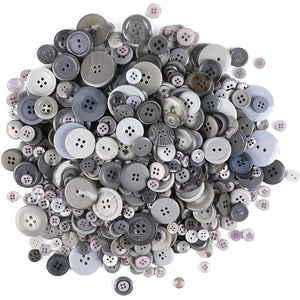 Grey Buttons for Crafts Bulk, 2 and 4 Holes for Sewing Supplies (700 Pack)