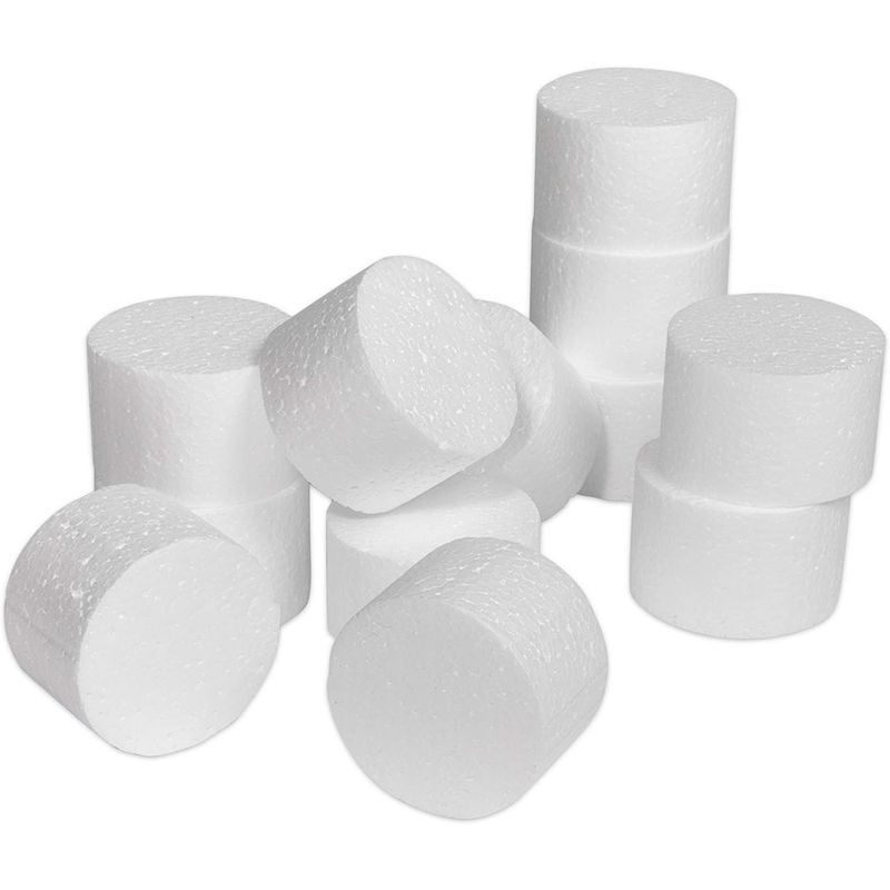 Juvale 24 Pack Foam Circles for Crafts - 3 inch Round Polystyrene Discs for DIY Projects (1 inch Thick, White)