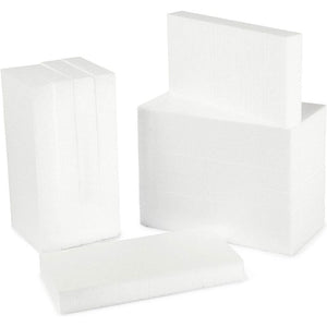 White Foam Blocks for Arts and Craft Supplies (8 x 4 x 1 in, 12 Pack)