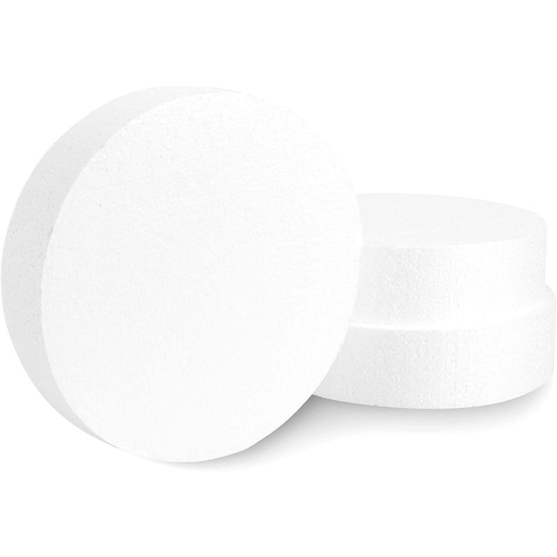 Juvale 12-Pack Foam Disc, Round Circle Polystyrene Styrofoam for Art Craft