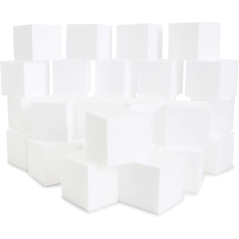 Bright Creations 48 Pieces White Foam Shapes for Kids Crafts with 12 Square  Blocks, 12 Circles, 24 Plastic Dowels, 4 Inches - ShopStyle Home Office