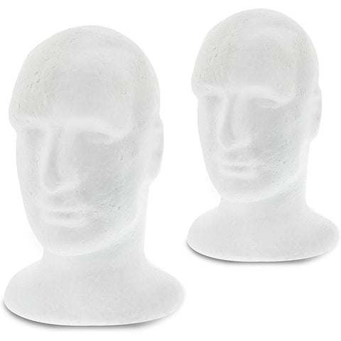 Male Mannequin Head, Foam Heads for Wigs (11 in, 2 Pack