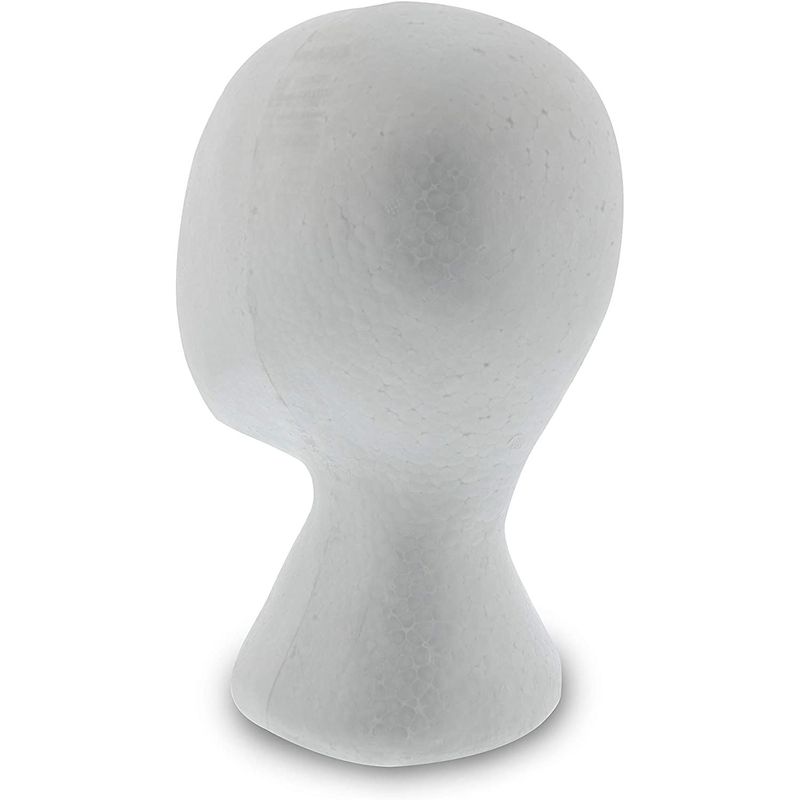 Faceless Foam Mannequin Heads for Wigs (6 x 7 x 10 in, 2 Pack