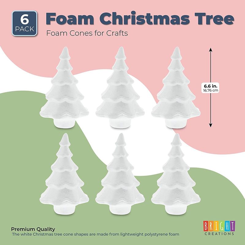 Foam Cones for Crafts (1.9 x 4.2 in, White, 24 Pack