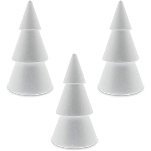 Craft Foam Cone Christmas Tree for DIY Crafts (10.2 Inches, 3 Pack)