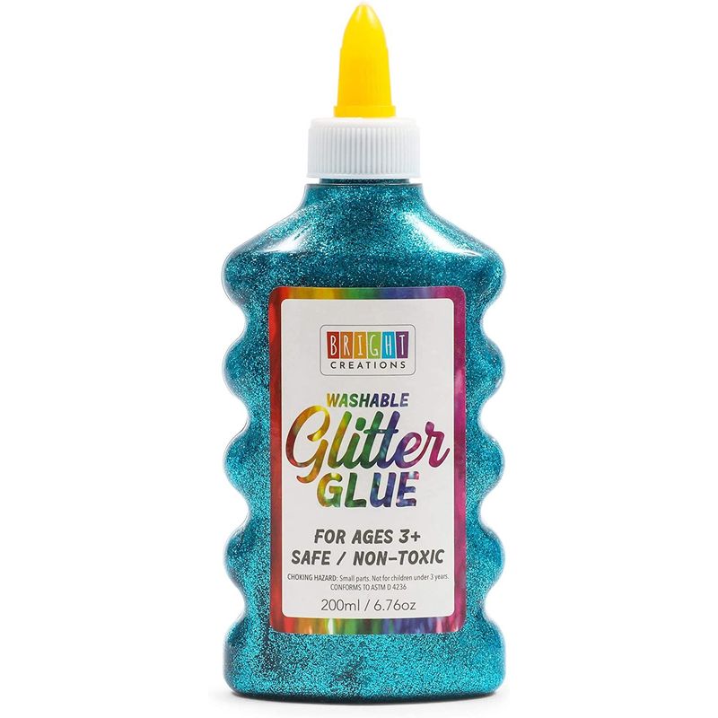 Playing with glitter glue and plastic - Projects for Preschoolers