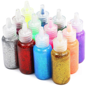 Neon Metallic Glitter Glue Bottles for Arts and Crafts (20 ml, 12 Pack)