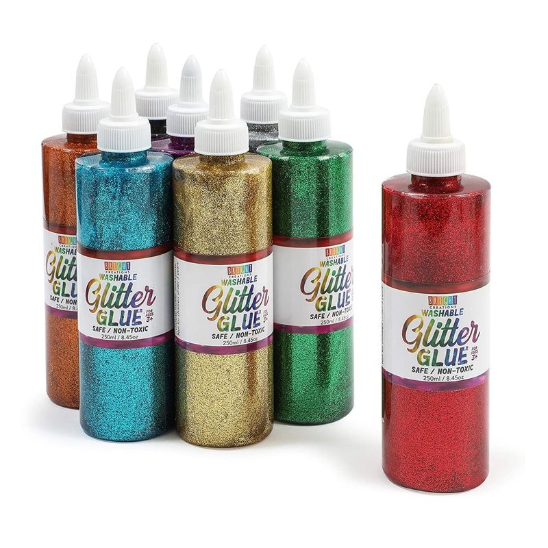 Glitter Glue for Crafts in Bright Classic Colors: Gold, Silver