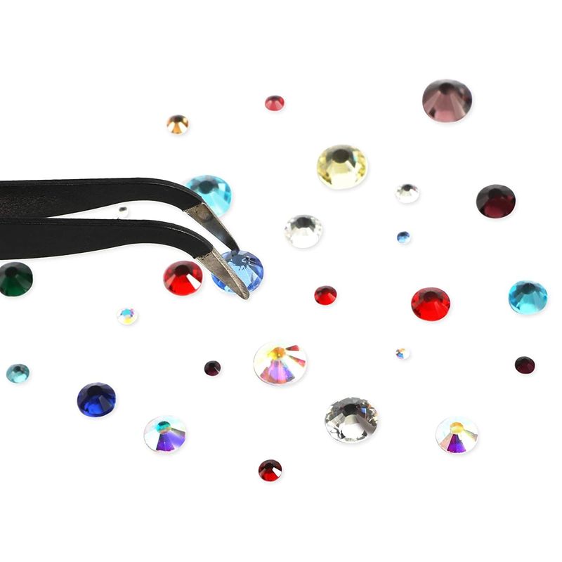 Acrylic Nail Art Kit with Colorful Rhinestone Gems, Dotting Pen, Tweezers (2880 Pieces)