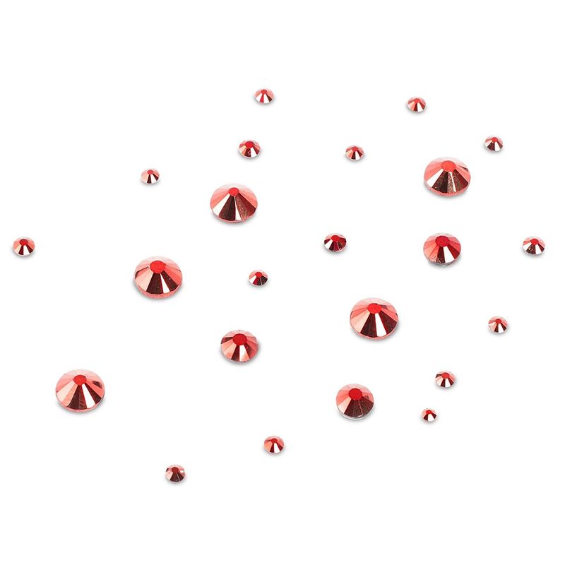 Acrylic Nail Art Kit with Red Rhinestone Gems, Dotting Pen, Tweezers (2880 Pieces)