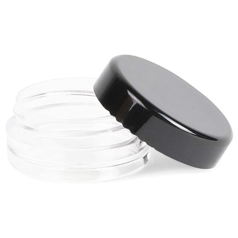Small Plastic Jars with Lids and Labels (3ml, 60 Pack)