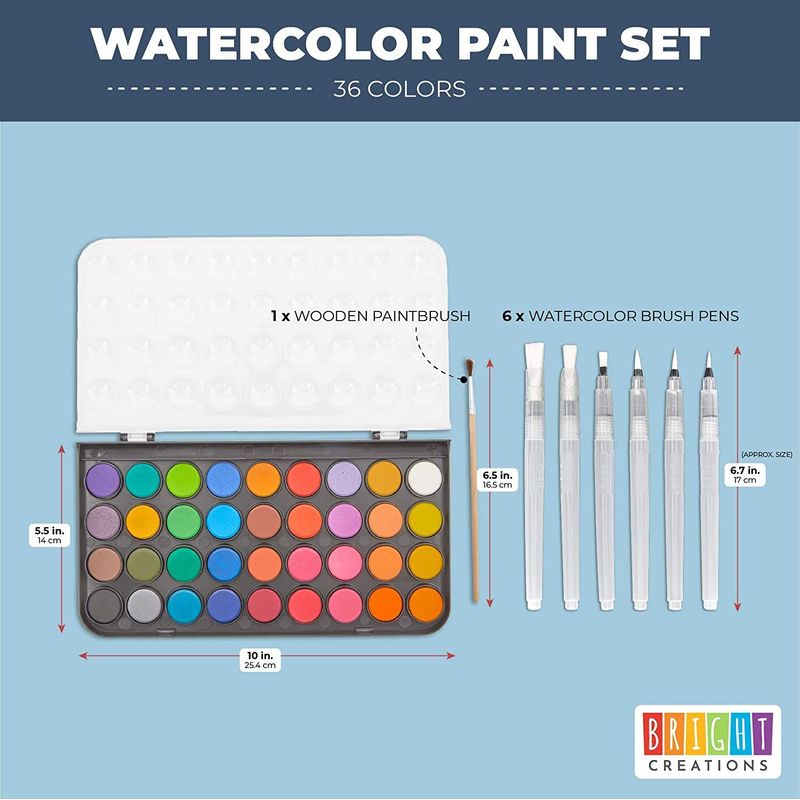 36 Watercolor Paint Set - Easy Blend Watercolors for Kids and Adults arts  crafts