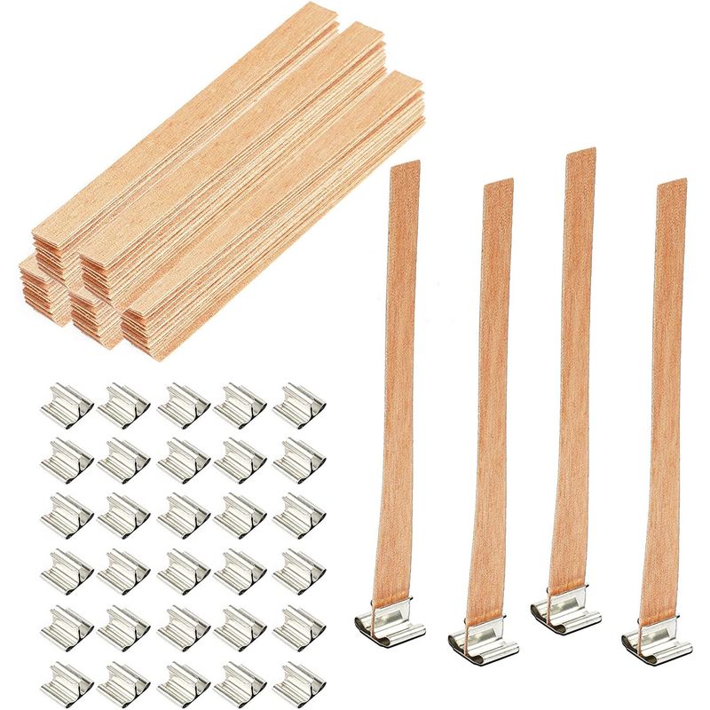 Candle Making Kit, with Wood Wicks and Iron Stands (180 Pieces)