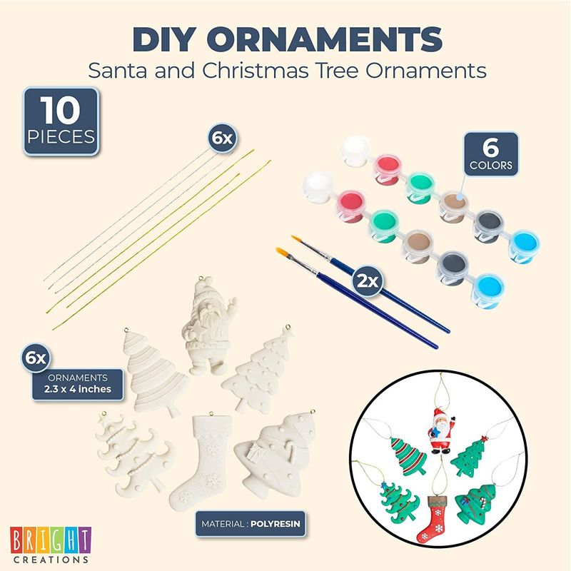 DIY Ceramics for Kids, Ready to Paint Christmas Ornaments (2.3 x 4 In, 26 Pieces)