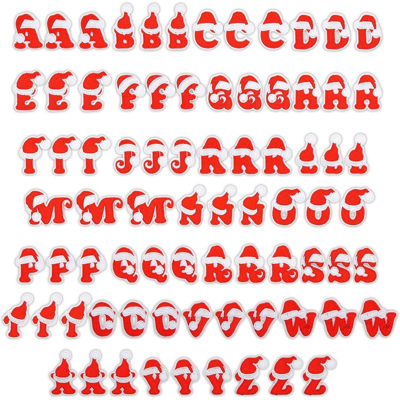 Christmas Alphabet Iron On Patches, Red Letters (1.5 in, 3 Sets, 78 Pieces)