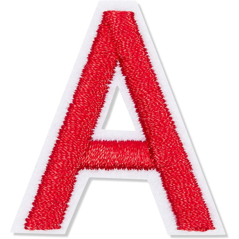 Red Alphabet Letter and Number Iron On Patches for Applique