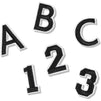 Black Alphabet Letter and Number Iron On Patches for Applique, Sewing, and Crafts (1 in, 82 Pieces)