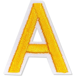 Gold Alphabet Letter and Number Iron On Patches for Applique, Sewing, and Crafts (1 in, 82 Pieces)