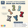 Alphabet Letter and Number DIY Iron Patches, Multicolored (1.4 x 1 in, 82 Pack)